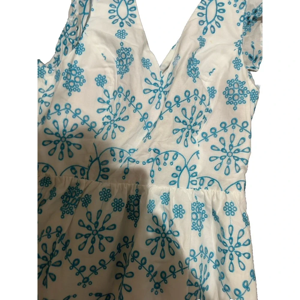 Lilly Pulitzer Lillyanne Eyelet Midi Dress Size 8 Turquoise blue Oasis Neon New - Picture 5 of 8